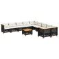 vidaXL Set de sofás de jardín 11 pzas y cojines ratán sintético negro vidaXL Set de sofás de jardín 11 pzas y cojines ratán sintético negro