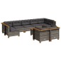 vidaXL Set de sofás de jardín 10 pzas con cojines ratán sintético gris vidaXL Set de sofás de jardín 10 pzas con cojines ratán sintético gris