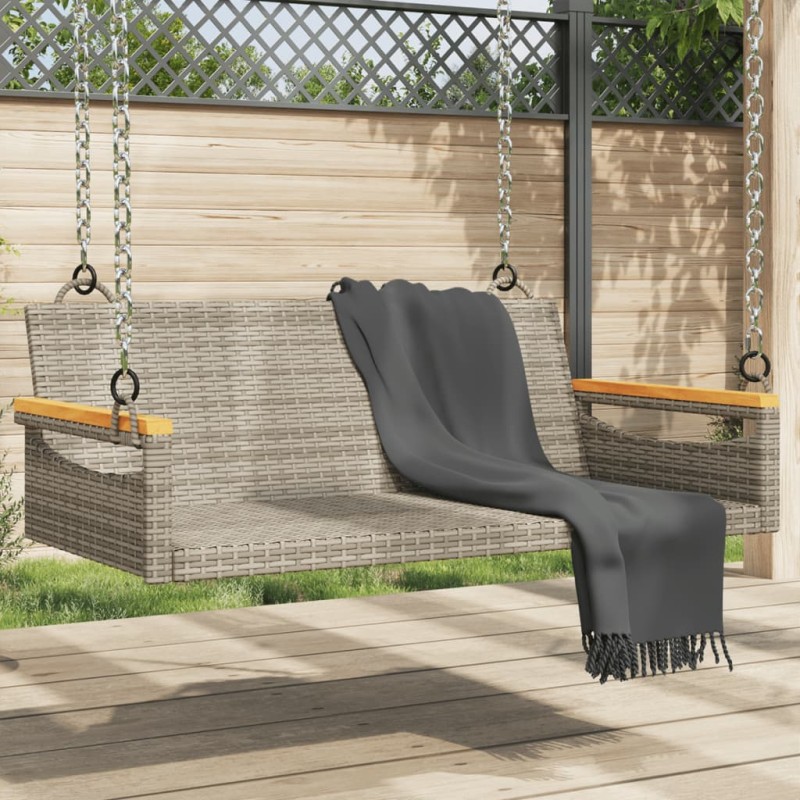 vidaXL Banco columpio de ratán sintético gris 109x62x40 cm vidaXL Banco columpio de ratán sintético gris 109x62x40 cm