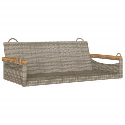 vidaXL Banco columpio de ratán sintético gris 109x62x40 cm