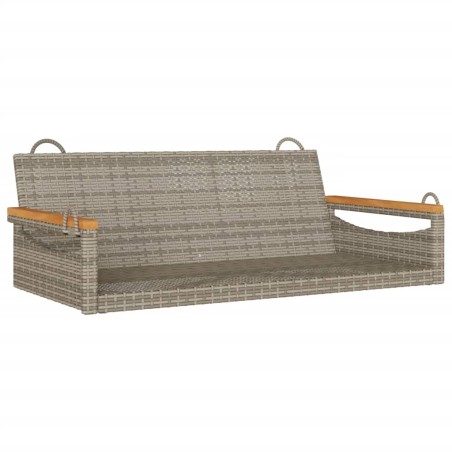 vidaXL Banco columpio de ratán sintético gris 109x62x40 cm