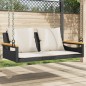 vidaXL Banco columpio con cojines ratán sintético negro 109x62x40 cm vidaXL Banco columpio con cojines ratán sintético negro 109x62x40 cm