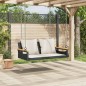 vidaXL Banco columpio con cojines ratán sintético negro 109x62x40 cm vidaXL Banco columpio con cojines ratán sintético negro 109x62x40 cm