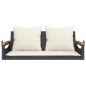 vidaXL Banco columpio con cojines ratán sintético negro 109x62x40 cm vidaXL Banco columpio con cojines ratán sintético negro 109x62x40 cm