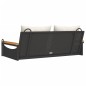 vidaXL Banco columpio con cojines ratán sintético negro 109x62x40 cm vidaXL Banco columpio con cojines ratán sintético negro 109x62x40 cm