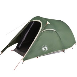 vidaXL Tienda de campaña túnel para 3 personas impermeable verde