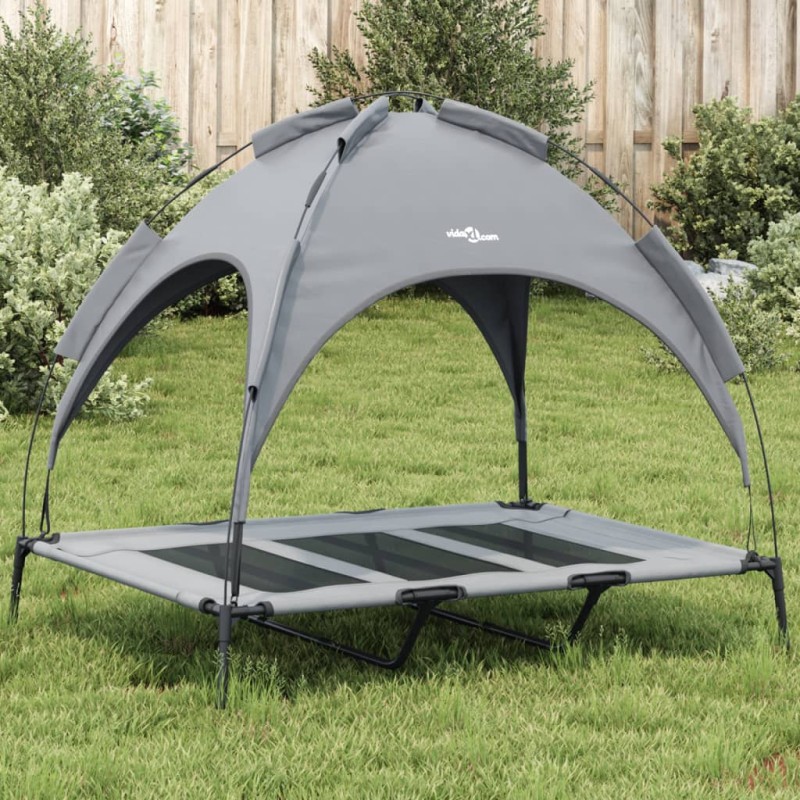 vidaXL Cama para perros con dosel antracita tela oxford y acero vidaXL Cama para perros con dosel antracita tela oxford y acero