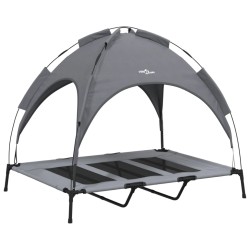 vidaXL Cama para perros con dosel antracita tela oxford y acero