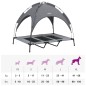 vidaXL Cama para perros con dosel antracita tela oxford y acero vidaXL Cama para perros con dosel antracita tela oxford y acero