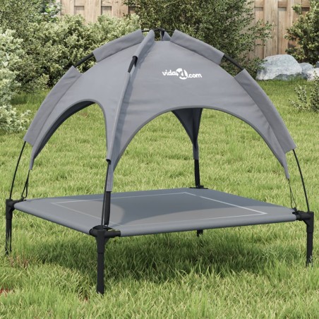 vidaXL Cama para perros con dosel antracita tela oxford y acero
