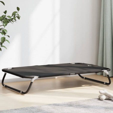 vidaXL Cama para perros plegable tela oxford y acero gris antracita