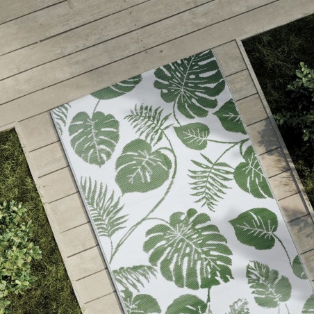 vidaXL Alfombra de exterior PP verde 80x250 cm