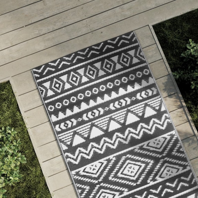vidaXL Alfombra de exterior PP negra 80x250 cm vidaXL Alfombra de exterior PP negra 80x250 cm