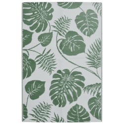 vidaXL Alfombra de exterior PP verde 140x200 cm