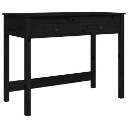 vidaXL Escritorio con cajones madera maciza de pino negro 100x50x78 cm