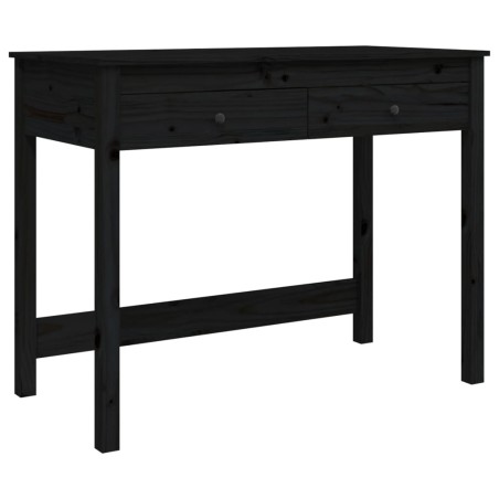 vidaXL Escritorio con cajones madera maciza de pino negro 100x50x78 cm