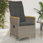 vidaXL Sillón reclinable de jardín con cojines ratán sintético gris vidaXL Sillón reclinable de jardín con cojines ratán sintético gris
