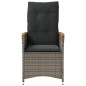 vidaXL Sillón reclinable de jardín con cojines ratán sintético gris vidaXL Sillón reclinable de jardín con cojines ratán sintético gris