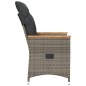 vidaXL Sillón reclinable de jardín con cojines ratán sintético gris vidaXL Sillón reclinable de jardín con cojines ratán sintético gris