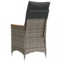 vidaXL Sillón reclinable de jardín con cojines ratán sintético gris vidaXL Sillón reclinable de jardín con cojines ratán sintético gris