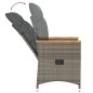 vidaXL Sillón reclinable de jardín con cojines ratán sintético gris vidaXL Sillón reclinable de jardín con cojines ratán sintético gris