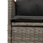 vidaXL Sillón reclinable de jardín con cojines ratán sintético gris vidaXL Sillón reclinable de jardín con cojines ratán sintético gris