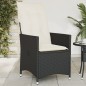 vidaXL Sillón reclinable de jardín con cojines ratán sintético negro vidaXL Sillón reclinable de jardín con cojines ratán sintético negro