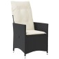 vidaXL Sillón reclinable de jardín con cojines ratán sintético negro vidaXL Sillón reclinable de jardín con cojines ratán sintético negro