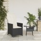vidaXL Sillón reclinable de jardín con cojines ratán sintético negro vidaXL Sillón reclinable de jardín con cojines ratán sintético negro