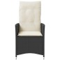 vidaXL Sillón reclinable de jardín con cojines ratán sintético negro vidaXL Sillón reclinable de jardín con cojines ratán sintético negro