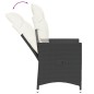 vidaXL Sillón reclinable de jardín con cojines ratán sintético negro vidaXL Sillón reclinable de jardín con cojines ratán sintético negro