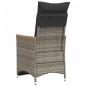 vidaXL Sillón reclinable de jardín con cojines ratán sintético gris