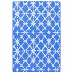 vidaXL Alfombra de exterior PP azul y blanco 140x200 cm