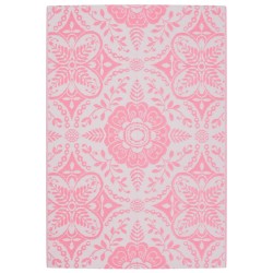 vidaXL Alfombra de exterior PP rosa 140x200 cm
