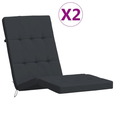 vidaXL Cojines para tumbona 2 uds tela Oxford negro