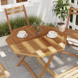 vidaXL Tablero de mesa octogonal de madera maciza de teca 80x80x2,5 cm