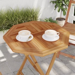 vidaXL Tablero de mesa octogonal de madera maciza de teca 60x60x2,5 cm