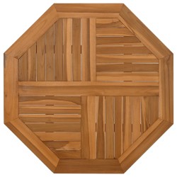vidaXL Tablero de mesa octogonal de madera maciza de teca 60x60x2,5 cm