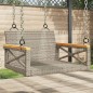vidaXL Banco columpio de ratán sintético gris 63x62x40 cm vidaXL Banco columpio de ratán sintético gris 63x62x40 cm
