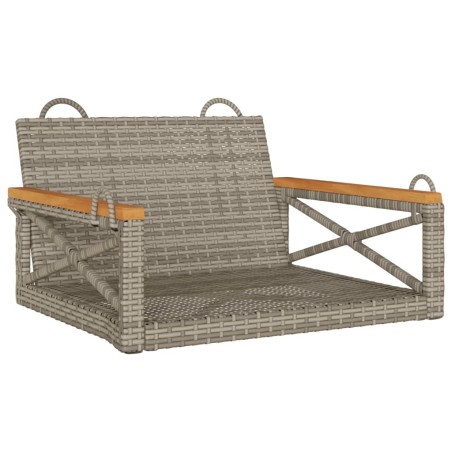 vidaXL Banco columpio de ratán sintético gris 63x62x40 cm