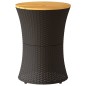 vidaXL Mesa de jardín forma de tambor ratán sintético y madera negro vidaXL Mesa de jardín forma de tambor ratán sintético y madera negro