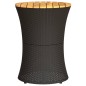 vidaXL Mesa de jardín forma de tambor ratán sintético y madera negro vidaXL Mesa de jardín forma de tambor ratán sintético y madera negro