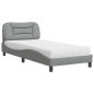 vidaXL Cama con colchón tela gris claro 80x200 cm