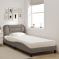 vidaXL Cama con colchón tela gris taupe 90x190 cm