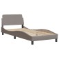 vidaXL Cama con colchón tela gris taupe 90x190 cm