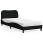 vidaXL Cama con colchón tela negro 90x200 cm vidaXL Cama con colchón tela negro 90x200 cm
