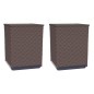 vidaXL Jardineras 2 unidades polipropileno marrón 30x30x37 cm vidaXL Jardineras 2 unidades polipropileno marrón 30x30x37 cm