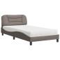 vidaXL Cama con colchón tela gris taupe 100x200 cm