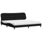 vidaXL Cama con colchón tela negro 200x200 cm vidaXL Cama con colchón tela negro 200x200 cm