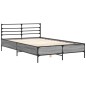 vidaXL Estructura cama madera ingeniería metal gris Sonoma 140x200 cm vidaXL Estructura cama madera ingeniería metal gris Sonoma 140x200 cm
